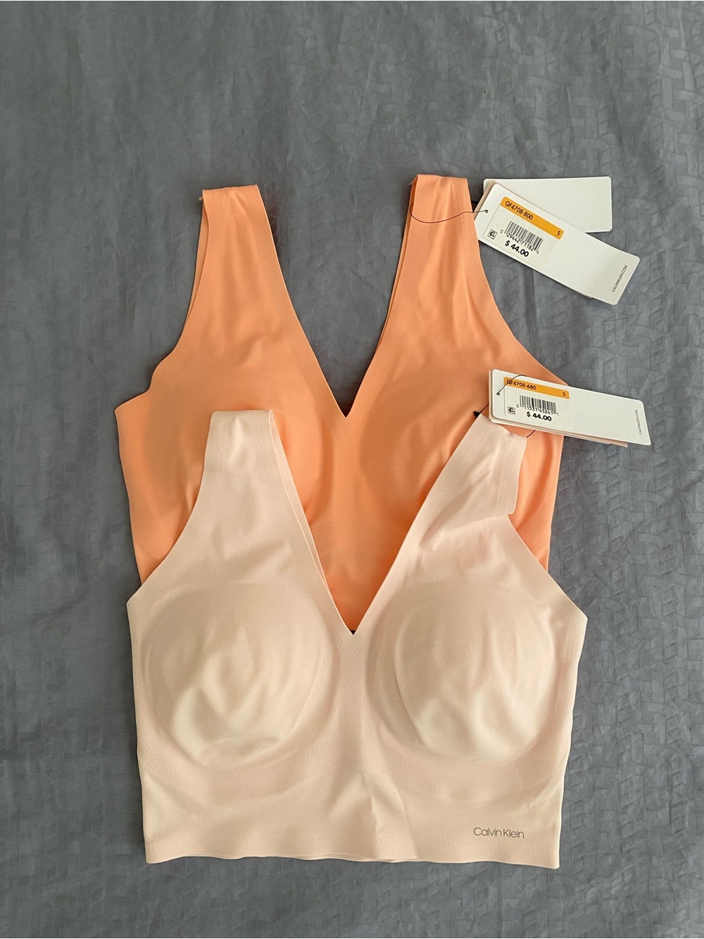Calvin Klein 2 Small Bralettes bundle - Peach & Blush - Picture 3 of 4